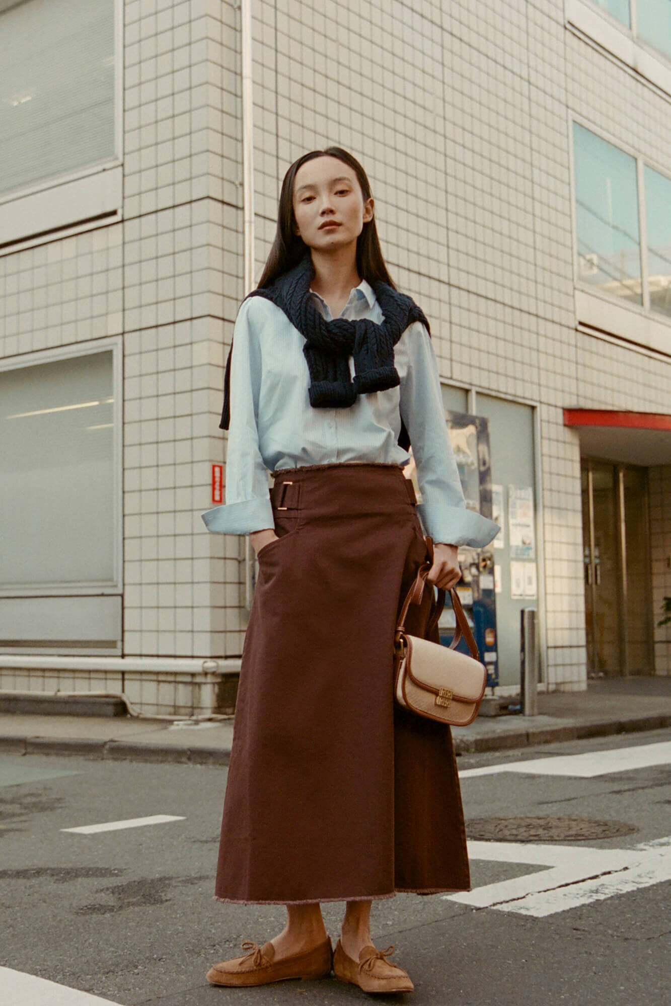 Pedro del Hierro Denim side buckles skirt