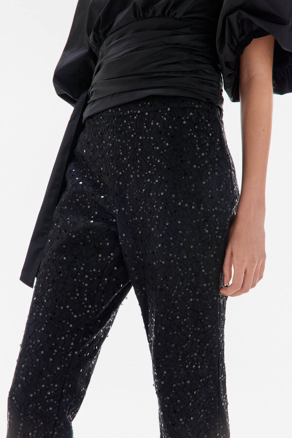 TFP by Tamara Falc&oacute; Sequinned trousers Black