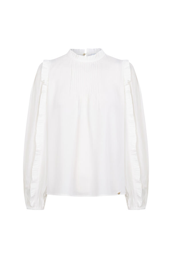 Pedro del Hierro Ruffled lace blouse Ecru