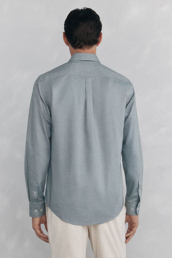 Pedro del Hierro Plain non-iron Oxford shirt Green