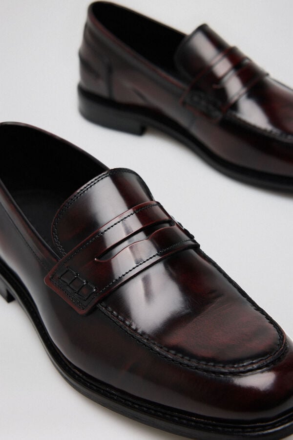 Pedro del Hierro Leather dress loafer Burgundy