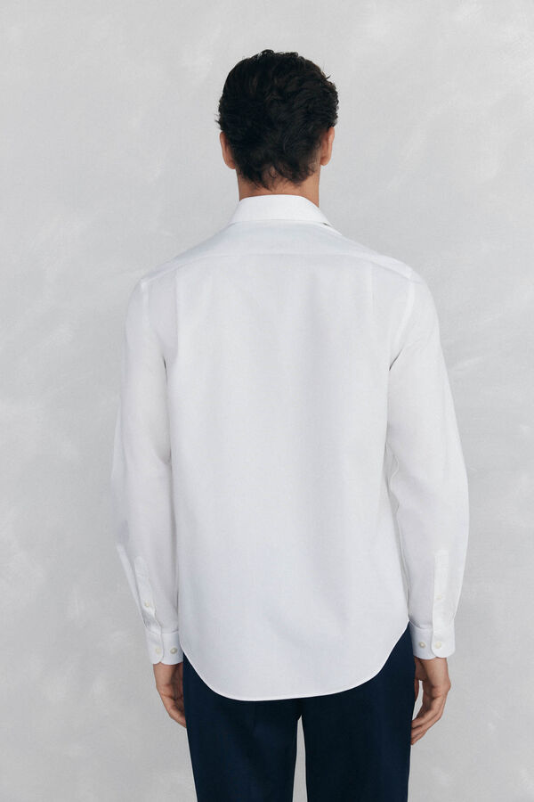 Pedro del Hierro Camisa social lisa que não pode ser passada a ferro + resistente a manchas Branco