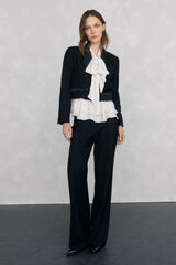 Pedro del Hierro Ruffled blouse with bow Ecru