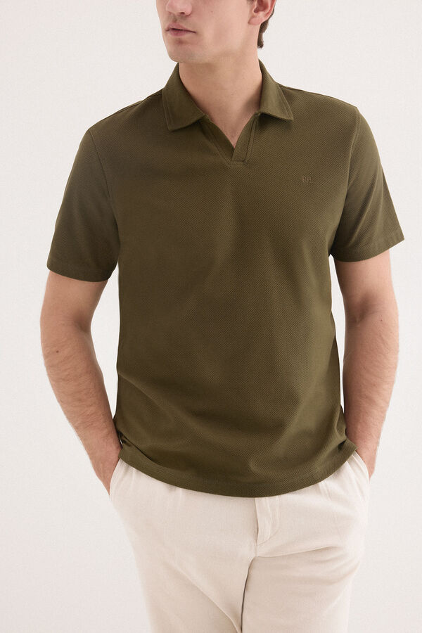 Pedro del Hierro Structure polo shirt Green