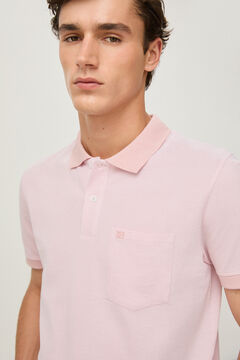 Pedro del Hierro Contrast collar polo shirt Pink