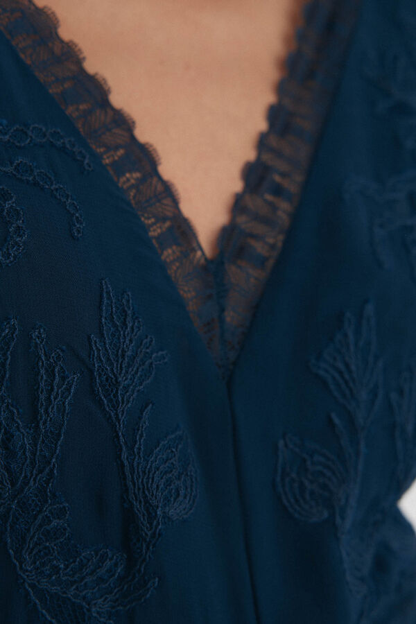 Pedro del Hierro Long fluid lace dress Blue