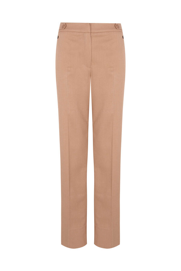 Pedro del Hierro Pantalón recto trabilla Beige