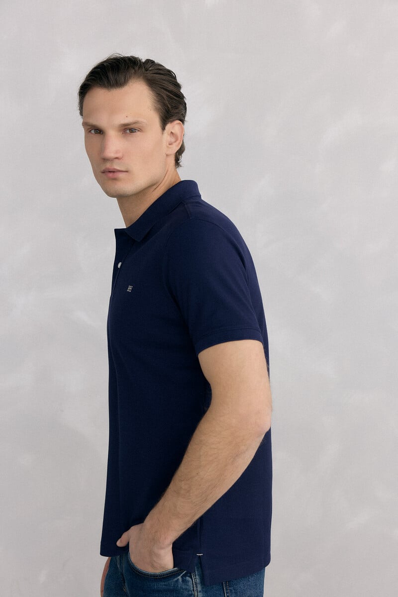 Pedro del Hierro Basic piqué polo shirt Blue