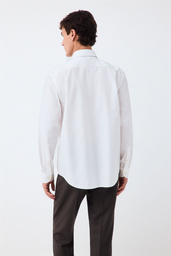 Pedro del Hierro Non-iron + anti-stain structure dress shirt White