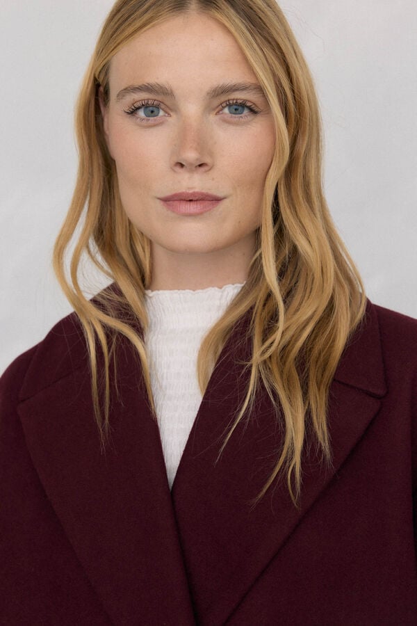 Pedro del Hierro Coat Burgundy