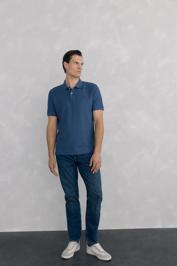Pedro del Hierro Basic piqué polo shirt Blue