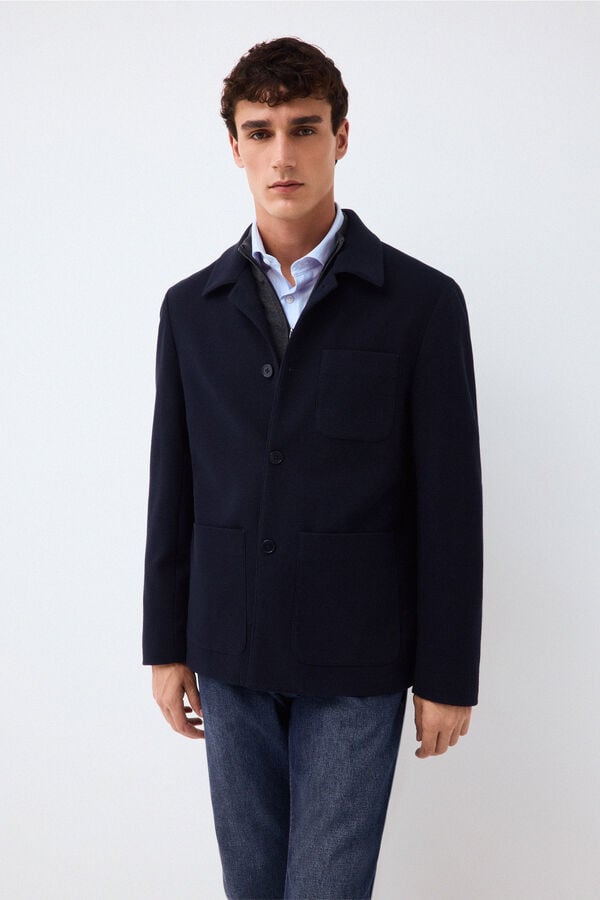 Pedro del Hierro Knit overshirt Blue