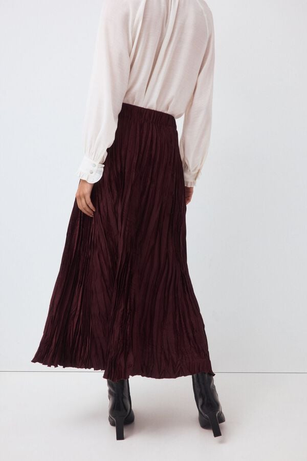 Pedro del Hierro Pleated skirt Burgundy