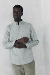 Pedro del Hierro Plain Brushed Oxford Shirt Green