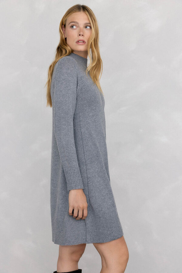 Pedro del Hierro jersey-knit dress with central seam in wool Grey