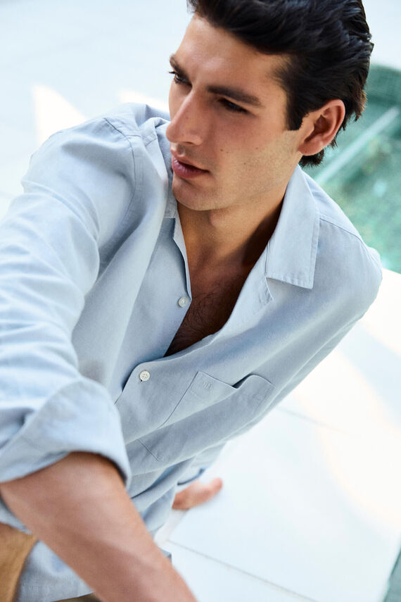 Camisa lisa popelín relax fit