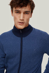 Pedro del Hierro Cotton jersey-knit cardigan Blue