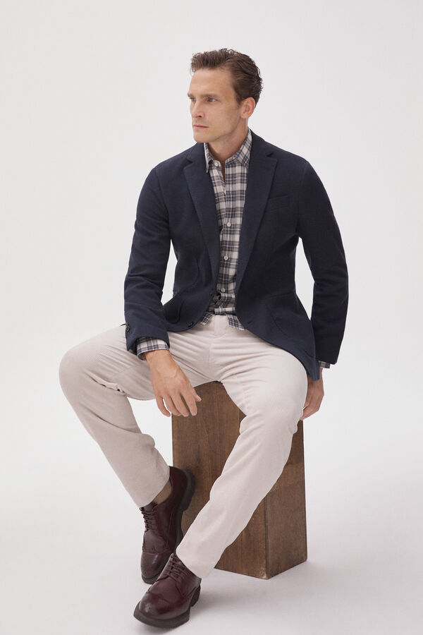 Pedro del Hierro Checked Tencel Modal shirt Grey