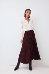 Pedro del Hierro Pleated skirt Burgundy