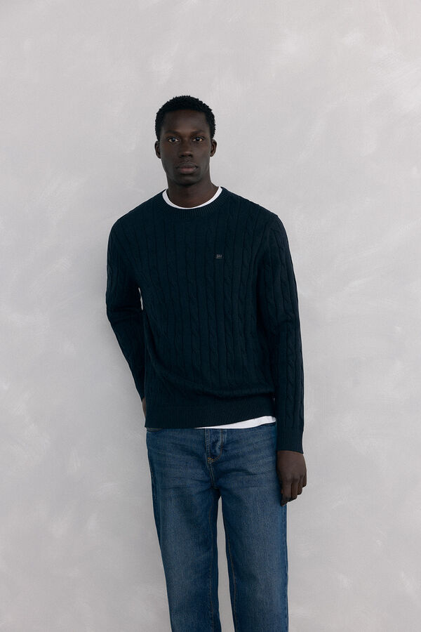 Pedro del Hierro Cotton and cashmere sweater Black