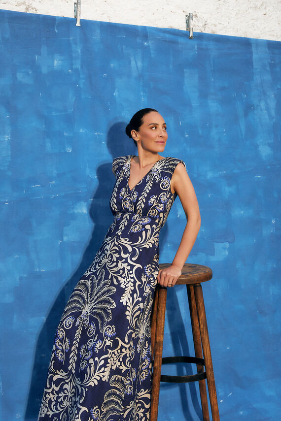 Vestido largo estampado
