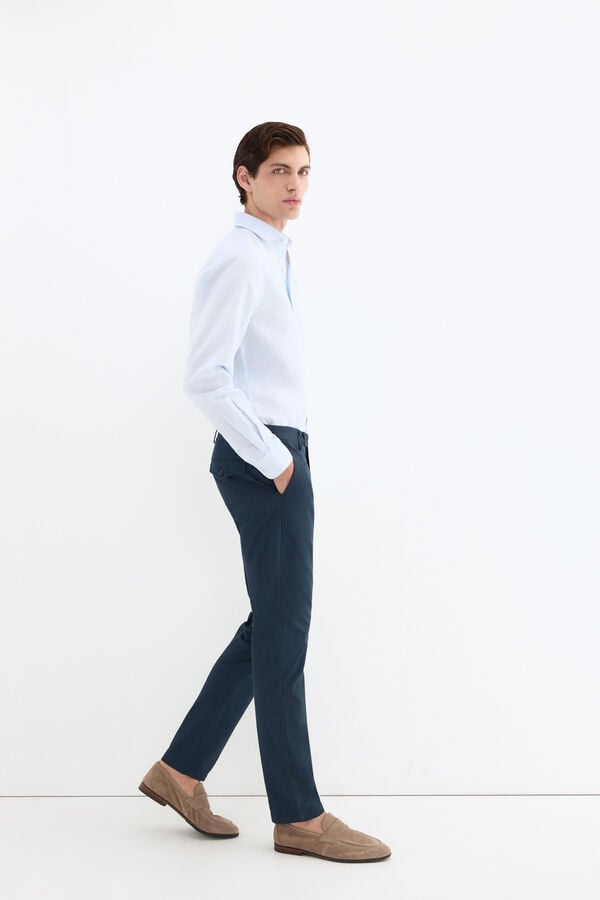 Pedro del Hierro Printed slim fit chinos Blue
