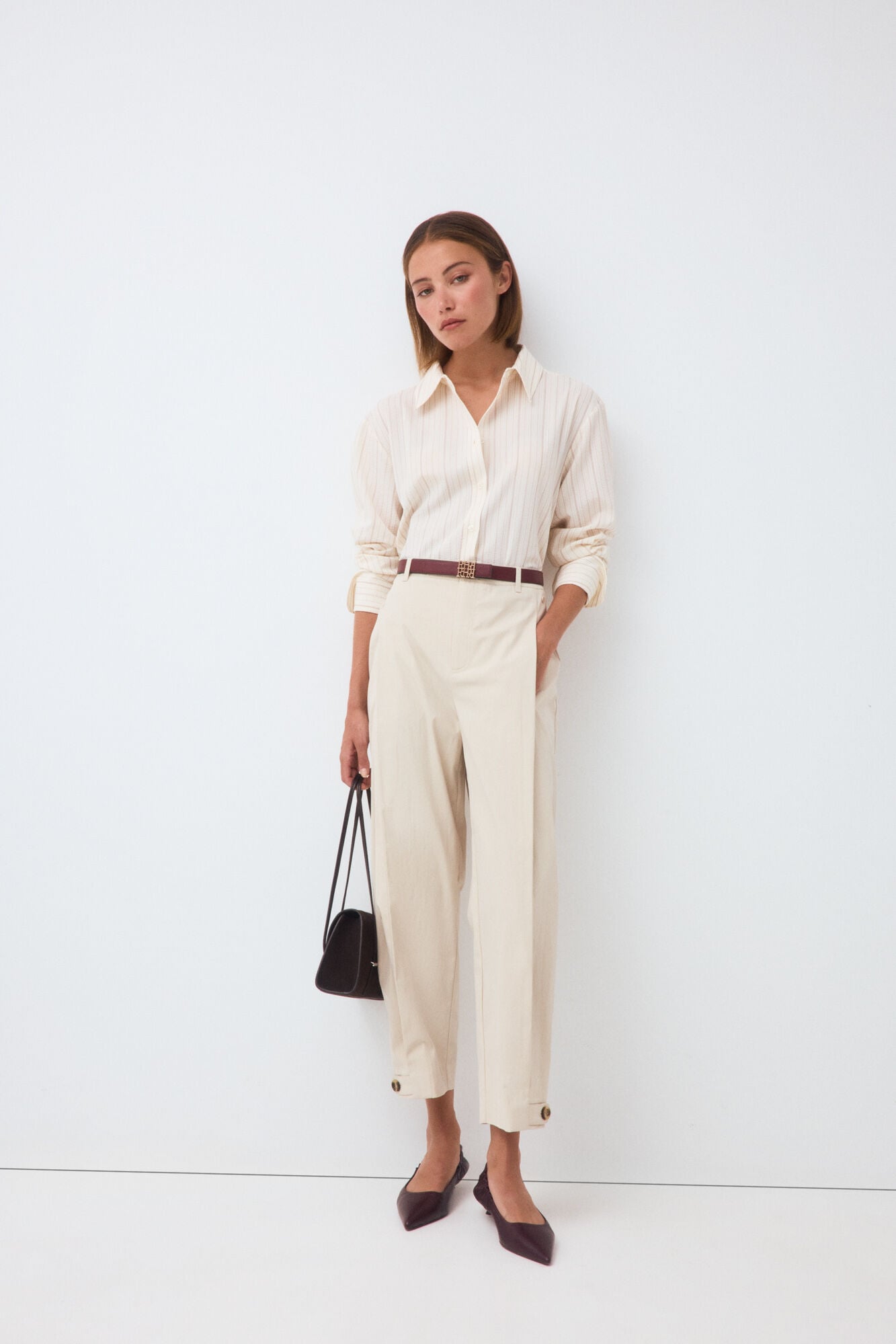 Pedro del Hierro Ecru casual trousers
