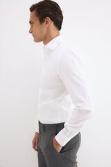 Pedro del Hierro Plain non-iron stain-resistant slim fit dress shirt White