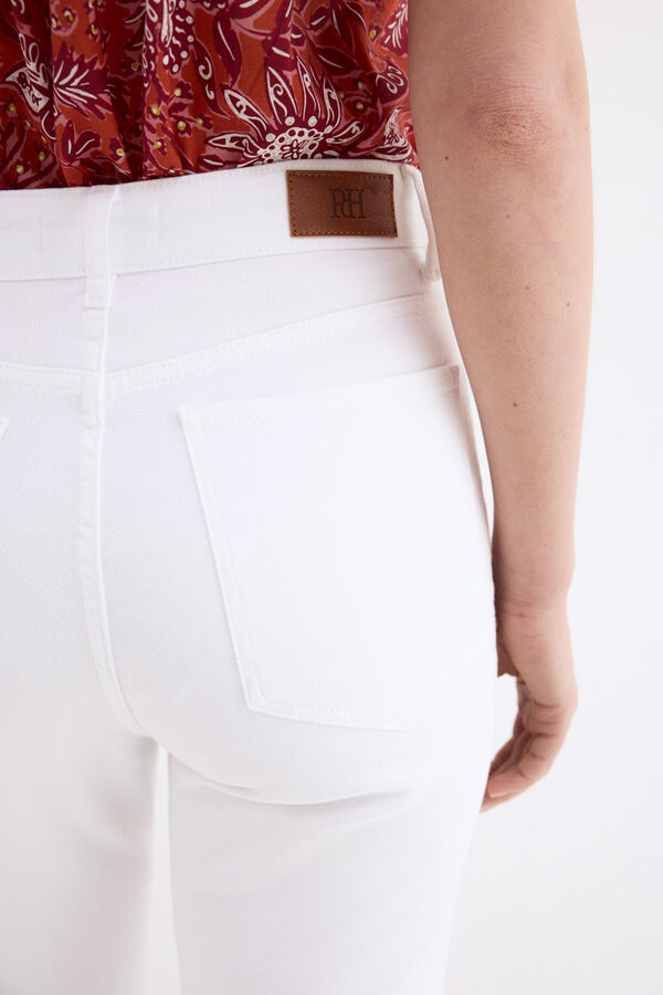 Pedro del Hierro Basic straight capri jeans White