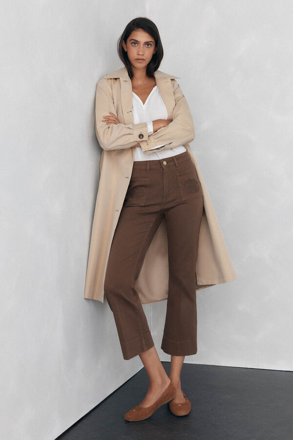 Pedro del Hierro Cropped flare jeans Brown