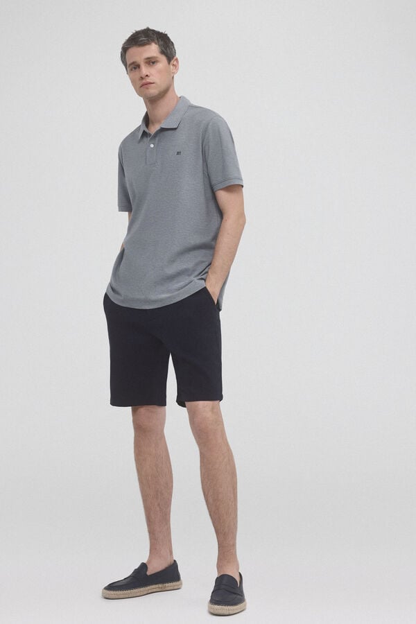 Pedro del Hierro Basic polo shirt with embroidered logo Grey