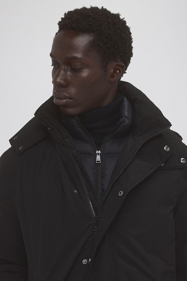 Pedro del Hierro Parka with removable elements Black