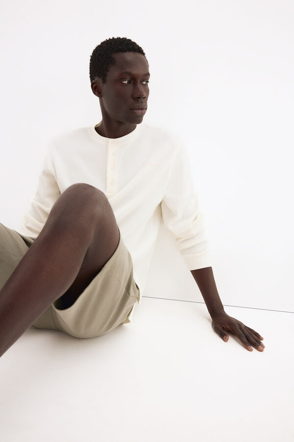 Pedro del Hierro Spanish cotton waffle T-shirt White