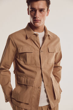 Pedro del Hierro Cotton-linen jacket Beige