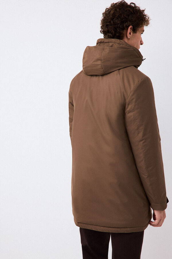 Pedro del Hierro Long four-pocket parka Brown