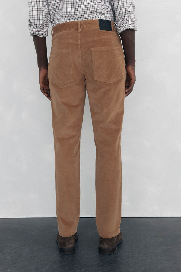 Pedro del Hierro Calças de veludo slim fit com 5 bolsos Marrom