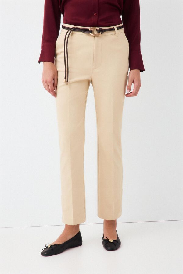 Pedro del Hierro Classic straight trousers Beige