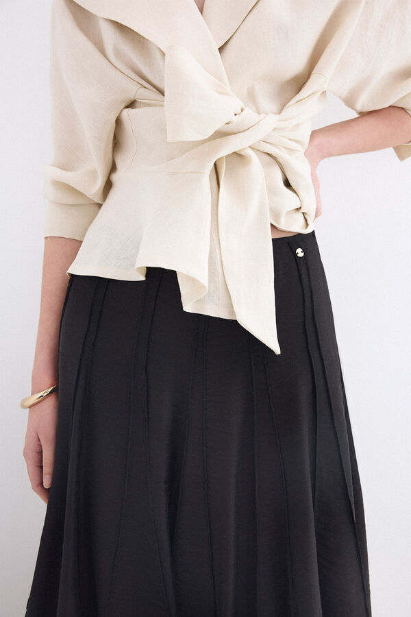Pedro del Hierro Godet flared skirt Black