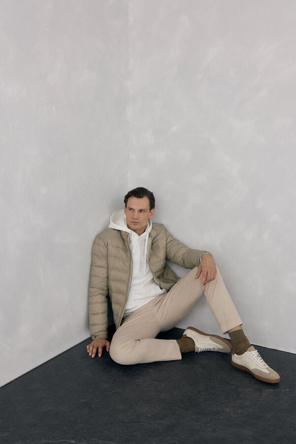 Pedro del Hierro Hooded logo sweatshirt Ecru