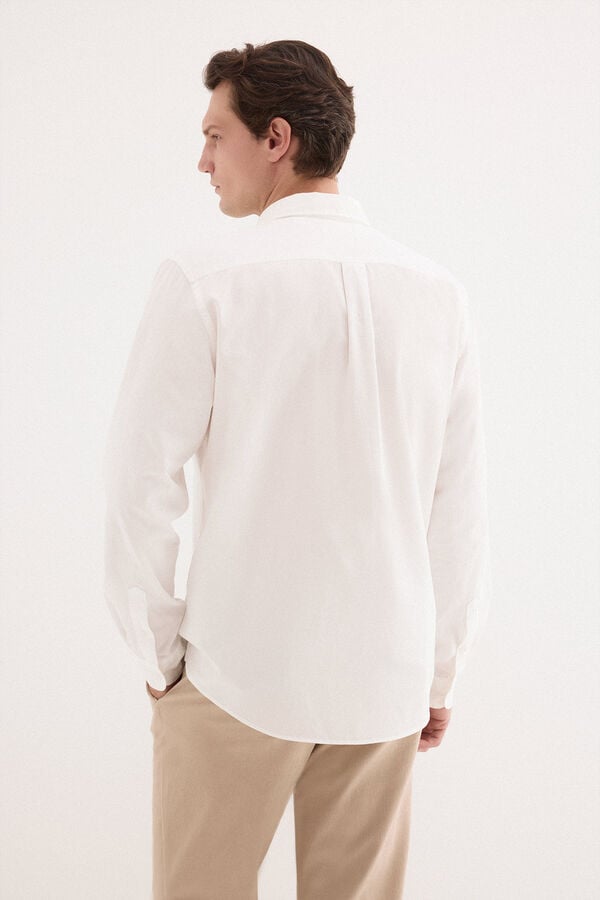 Pedro del Hierro Camisa lisa twill bolsillos Crudo