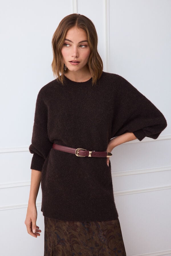 TFP by Tamara Falc&oacute; Oversize crew neck jumper Brown