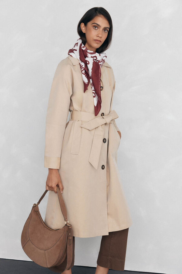 Pedro del Hierro Long trench coat Beige