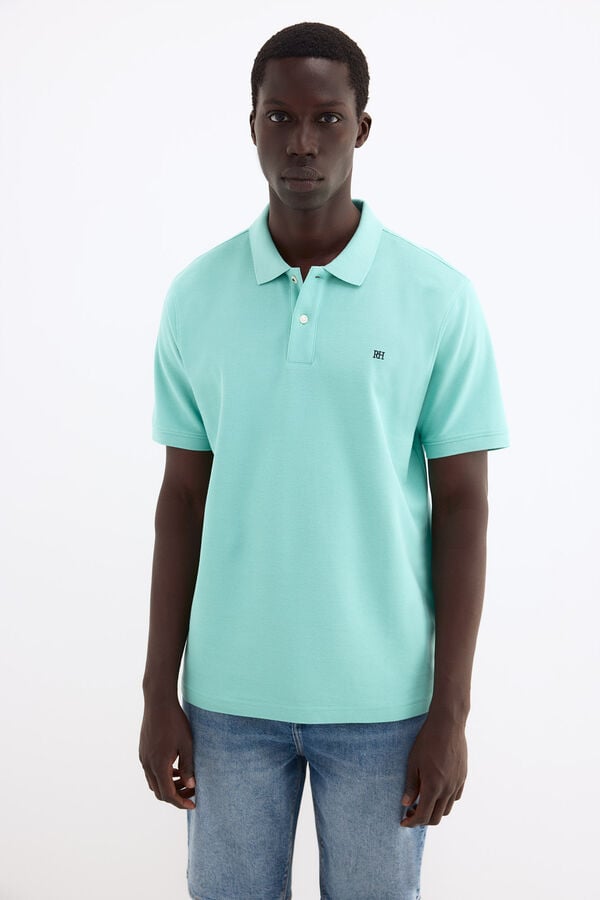 Pedro del Hierro Basic piqu&eacute; polo shirt Green