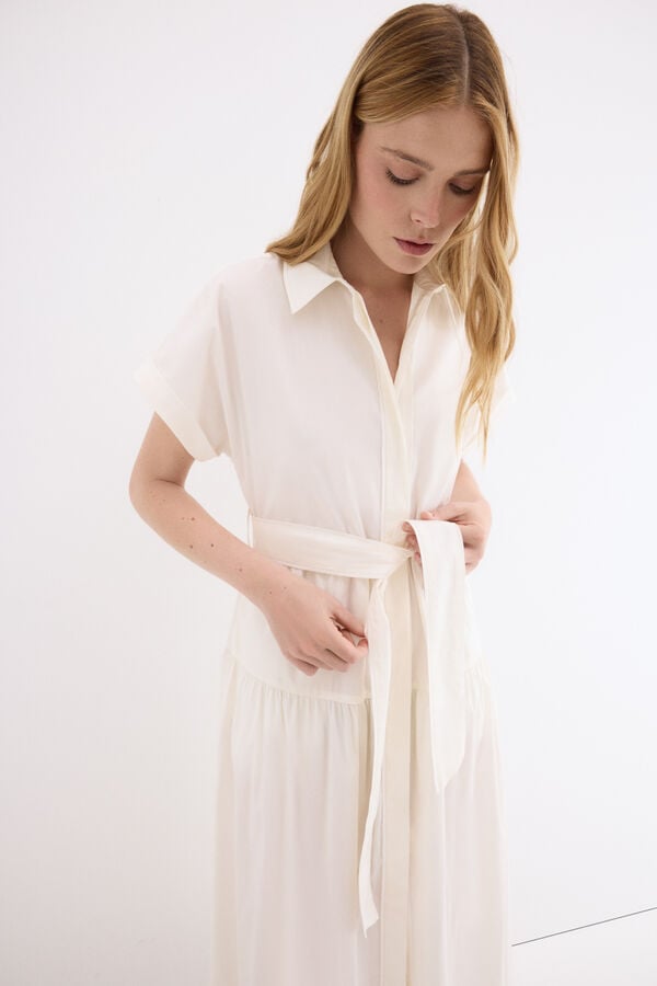 Pedro del Hierro Poplin shirt dress Brown