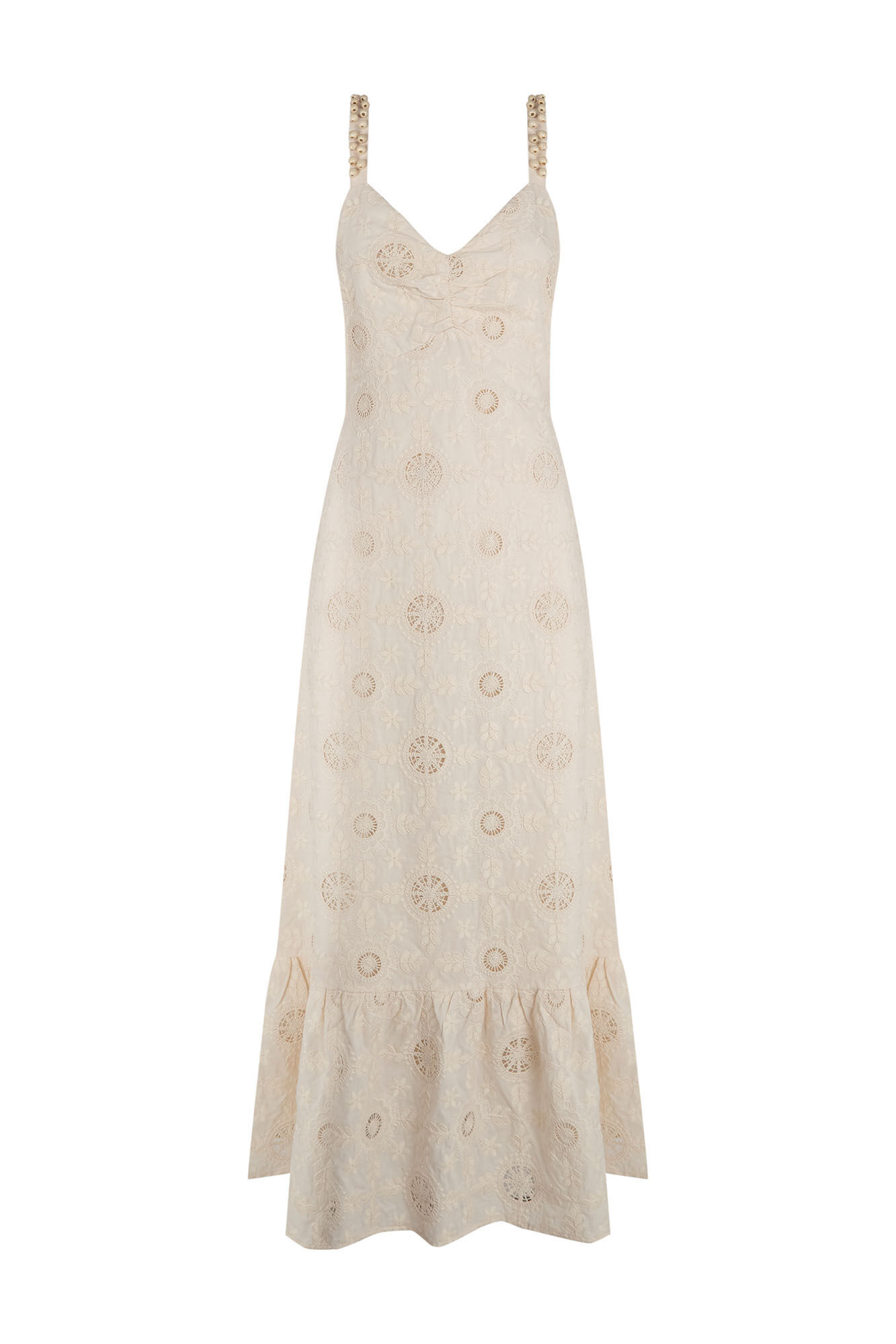 Pedro del Hierro Embroidered cotton long dress