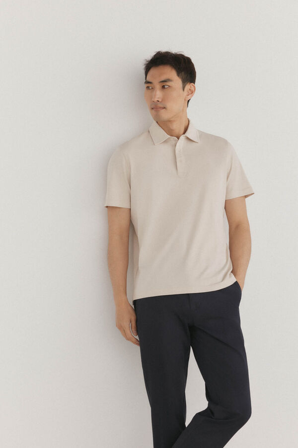 Pedro del Hierro Mercerized polo shirt Beige