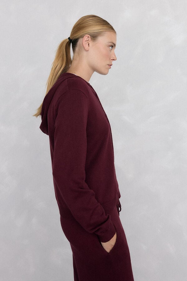 Pedro del Hierro Activewear jersey-knit hood Burgundy