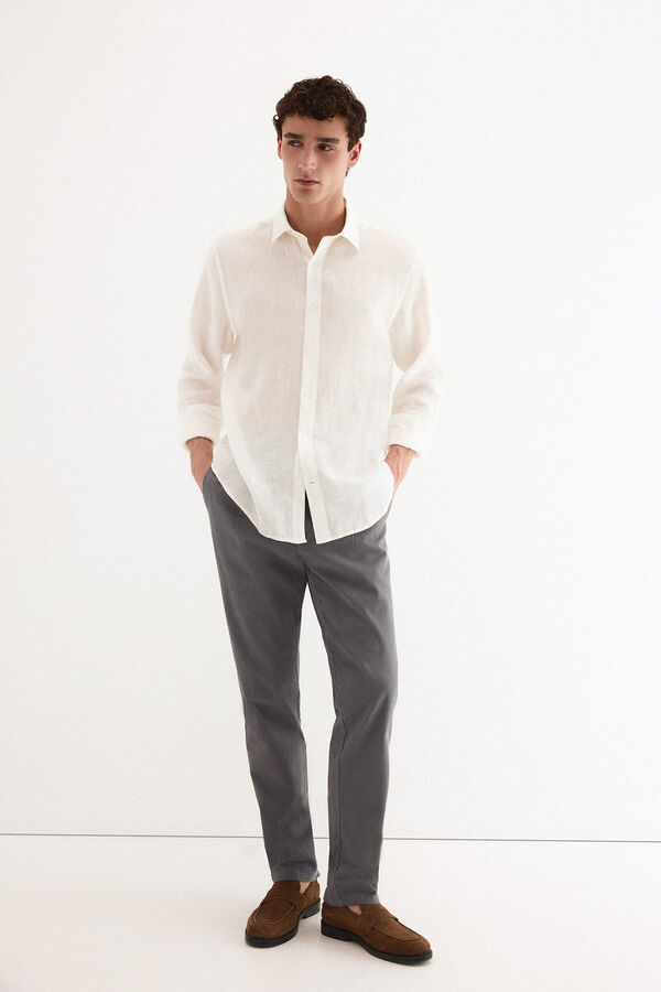 Pedro del Hierro Plain linen shirt White