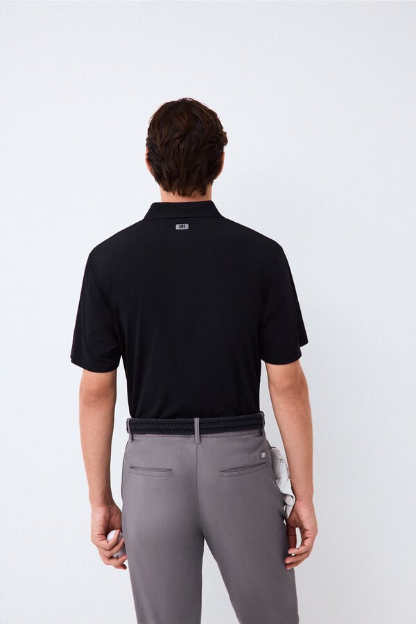 Pedro del Hierro Polo t&eacute;cnico gola com fecho-&eacute;clair Golf Preto