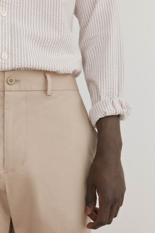 Pedro del Hierro Calça calças chino leve de borracha Beige